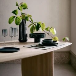 Desi Ribbed Black Vase Tall -Home Furnishing Store CB2FA23 14A hero 1