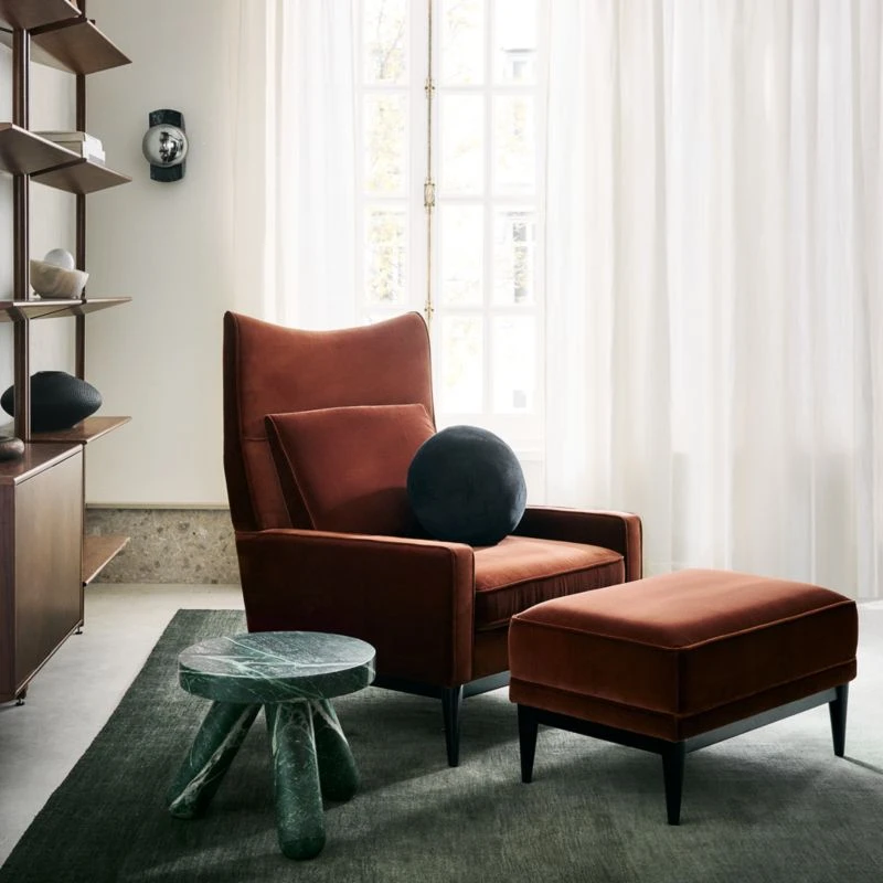 Embassy Bronze Brown Velvet Lounge Chair Model 314 4 Embassy Bronze Brown Velvet Lounge Chair Model 314 - Image 2