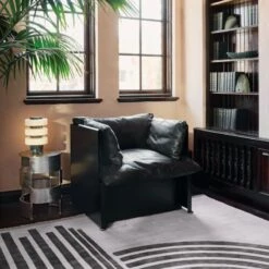 Cornrows Handloomed Ivory And Black Viscose Area Rug 5'x8' -Home Furnishing Store CB2FA23 BID 10 V1