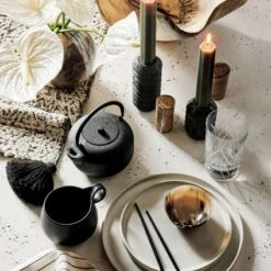 Nava Black And White Patterned Table Runner 14"x90" 9 Nava Black And White Patterned Table Runner 14"x90" -Home Furnishing Store CB2HOL21 16A heroOC21 1x1