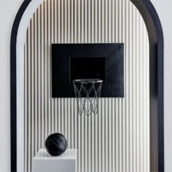 Black Leather Basketball Hoop -Home Furnishing Store CB2HOL21 25B hero