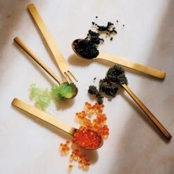 Set Of 6 Mini Gold Cocktail Forks -Home Furnishing Store CB2HOL22 21F hero