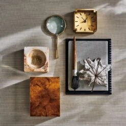 Lincoln Polished Brass Desk Clock -Home Furnishing Store CB2HOL22 23E Hero