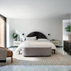 Oberlin 4-Drawer Black Leather And Wood Dresser -Home Furnishing Store CB2SP22 41A