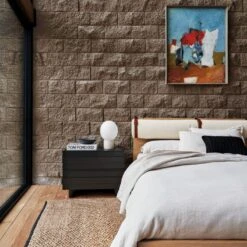 Seacliff 2-Drawer Black Oak Wood Nightstand -Home Furnishing Store CB2SP22 LF 5A REP hero