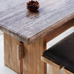 Lupine Teak Outdoor Dining Bench With Sunbrella ® Cushion -Home Furnishing Store CB2SP22 LF 8B RES detail1