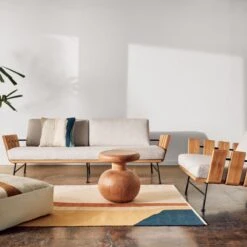 Seahaven Teak Outdoor Sofa With Sand Perennials® Cushions -Home Furnishing Store CB2SP22 LF PR 01A