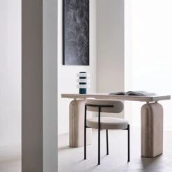 Inesse Boucle Ivory Dining Chair -Home Furnishing Store CB2SP23 10C V1