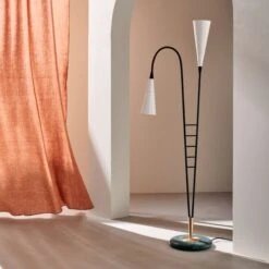 Caro Black Metal Floor Lamp -Home Furnishing Store CB2SP23 10H 1