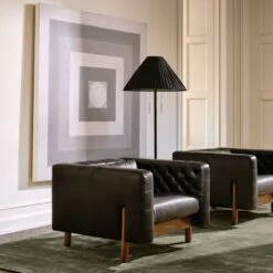 Marconi Tufted Black Leather Accent Chair -Home Furnishing Store CB2SP23 XX Hero