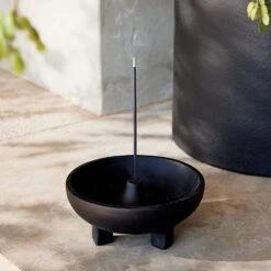 Black Terra Cotta Incense Burner -Home Furnishing Store CB2SU22 07B hero