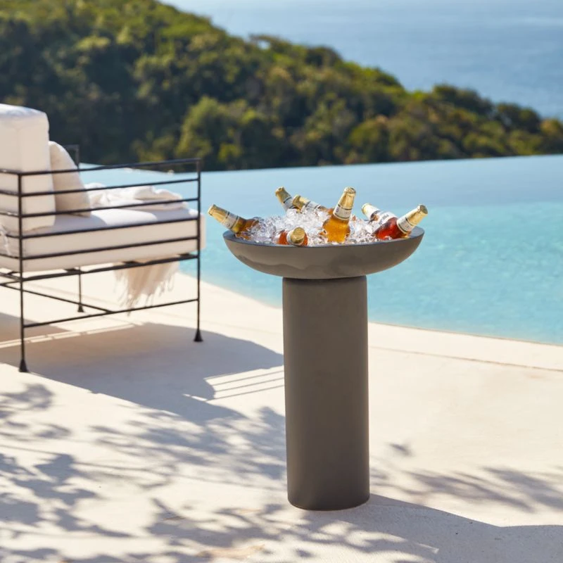 Flatform Charcoal Cement Birdbath 5 Flatform Charcoal Cement Birdbath - Image 3