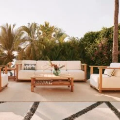 Pinet Teak Outdoor Coffee Table -Home Furnishing Store CB2SU23 RC 01C V1