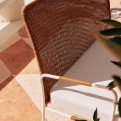 Colombe Ivory Metal And Rattan Outdoor Loveseat With Ivory Sunbrella® Cushions -Home Furnishing Store CB2SU23 RC 04B Det 002