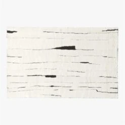 Carana Hand-Knotted Black And White New Zealand Wool Area Rug 5'x8'