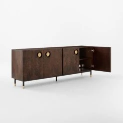 Carbon Brown Burl Wood Media Console -Home Furnishing Store CarbonBnBrlWdMdCredenza3QAVSSF22