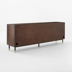 Carbon Brown Burl Wood Media Console -Home Furnishing Store CarbonBnBrlWdMdCredenza3QBSSF22