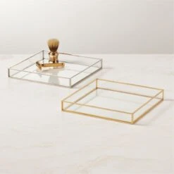 Cato Vanity Tray With Brass Trim -Home Furnishing Store CatoVanityTrayGroupFHS23