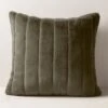 Channel Moss Green Faux Fur Throw Pillow With Down-Alternative Insert 23'' -Home Furnishing Store ChannelDkMsDnAtPllw23x23SHF23