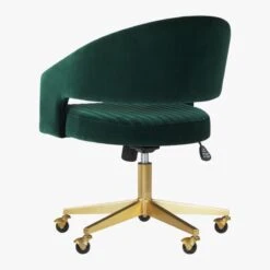 Channel Green Velvet Office Chair -Home Furnishing Store ChannelGrnVlvtOffcChair3QBF19