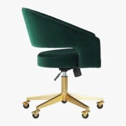 Channel Green Velvet Office Chair -Home Furnishing Store ChannelGrnVlvtOffcChairSDF19