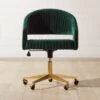 Channel Green Velvet Office Chair -Home Furnishing Store ChannelGrnVlvtOffcChairSHF19 1x1