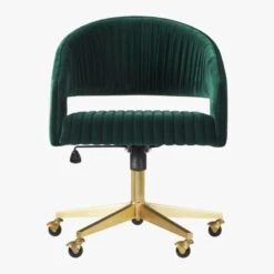 Channel Green Velvet Office Chair -Home Furnishing Store ChannelGrnVlvtOffcChairSOF19