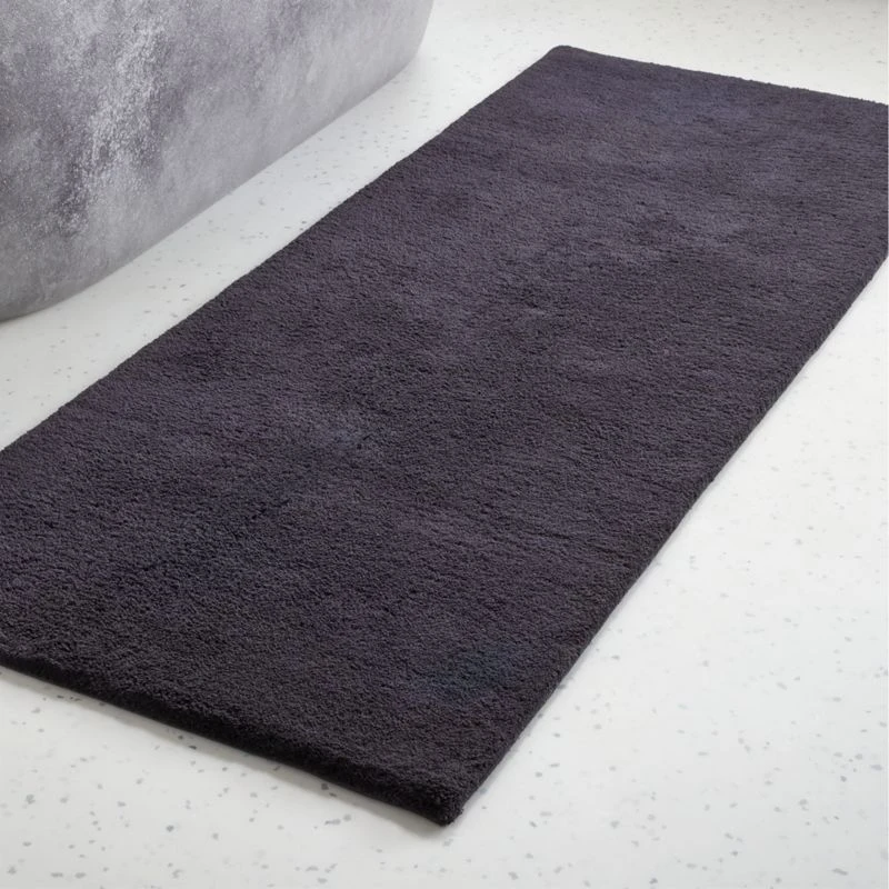 Chase Organic Cotton Black Bath Runner Rug 24"x60" 4 Chase Organic Cotton Black Bath Runner Rug 24"x60" - Image 2