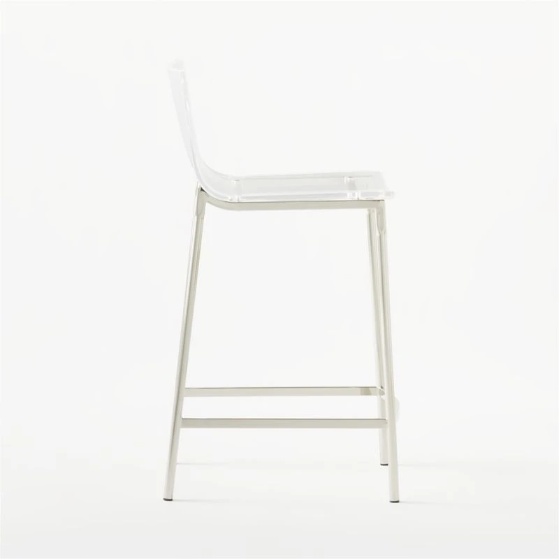 Chiaro Clear Counter Stool Nickel 7 Chiaro Clear Counter Stool Nickel - Image 5