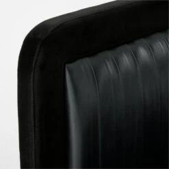 Claudette Black Leather And Velvet Upholstered Queen Bed -Home Furnishing Store ClaudetteVlvtNLthrQBedAVSSS23