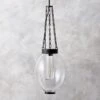 Clifton Cast Glass And Black Chain Link Pendant Light -Home Furnishing Store CliftonCtGlsChnLkPndntSHS23