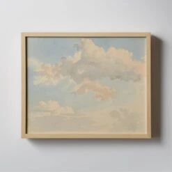 'Clouds Against Blue Sky' Framed Acrylic Painting By Abraham Teerlink 20''X16''