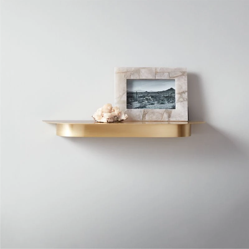 Collar Brass Wall Shelf Small 18" 4 Collar Brass Wall Shelf Small 18" - Image 2