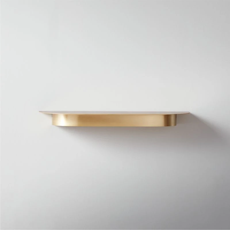 Collar Brass Wall Shelf Small 18" 3 Collar Brass Wall Shelf Small 18"