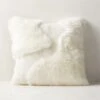 Connect White Sheepskin Fur Throw Pillow With Feather-Down Insert 20" -Home Furnishing Store ConnectShpsknPllw20x20SHS22