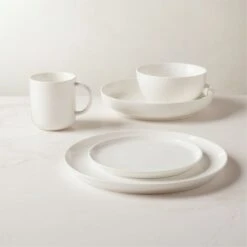 Contact White Salad Plate Set Of 8 -Home Furnishing Store ContactWhtDinnerwareGroupFHS22 1