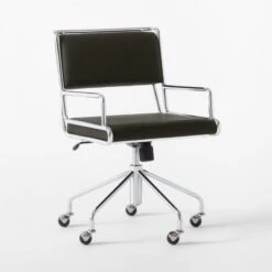 Court Black Vegan Leather Office Chair -Home Furnishing Store CourtBlackOfficeChair3QSSS22