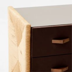 Crillo 2-Drawer Brown Nightstand With Mirror Top -Home Furnishing Store CrilloNatNightstandAVSSF21