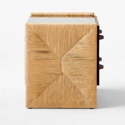 Crillo 2-Drawer Brown Nightstand With Mirror Top -Home Furnishing Store CrilloNatNightstandSDSSF21