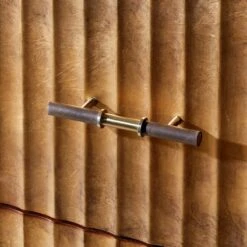 Crimped 4-Drawer Gold Leaf Dresser -Home Furnishing Store CrimpedGldLeafLowDresserAV3SHF20