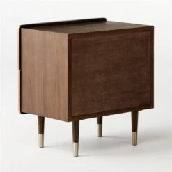 Crimped 2-Drawer Gold Leaf Nightstand -Home Furnishing Store CrimpedGldLeafNightstand3QBF20