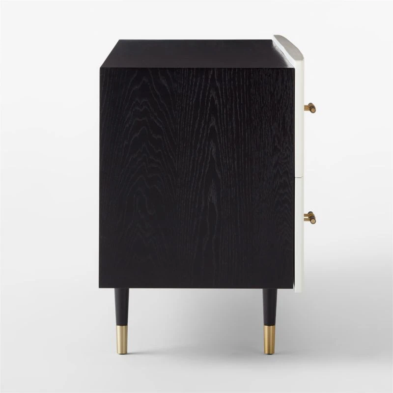 Crimped 4-Drawer White Oak Wood Dresser 7 Crimped 4-Drawer White Oak Wood Dresser - Image 5