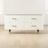 Crimped 4-Drawer White Oak Wood Dresser
