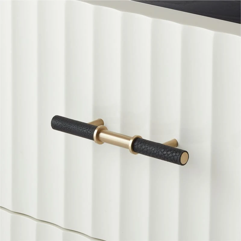 Crimped 4-Drawer White Oak Wood Dresser 9 Crimped 4-Drawer White Oak Wood Dresser - Image 7