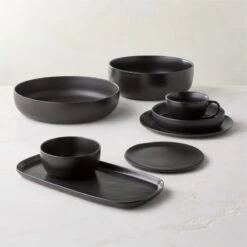 Crisp Matte Black Serving Bowl Large 7 Crisp Matte Black Serving Bowl Large -Home Furnishing Store CrispMatteBlackGroupFHS23