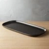 Crisp Rectangular Matte Black Serving Platter -Home Furnishing Store CrispMatteBlackRecPlatterSHS18