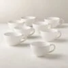 Crisp Matte White Coffee Mug Set Of 8