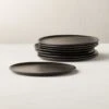 Crisp Matte Black Salad Plate Set Of 8 -Home Furnishing Store CrispRndMttBkSaladPlateS8SHF20