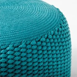 Criss Knit Emerald Pouf -Home Furnishing Store CrissKnitEmeraldPoufAVSSS22
