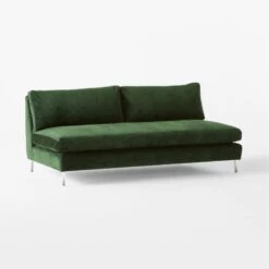 Decker Green Performance Velvet Armless Loveseat -Home Furnishing Store DeckerGrnArmlessLoveseat3QSSF23